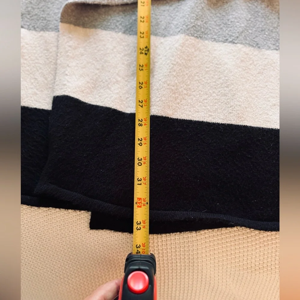MICHAEL KORS Black & Gray Asymmetrical Cardigan Sweater